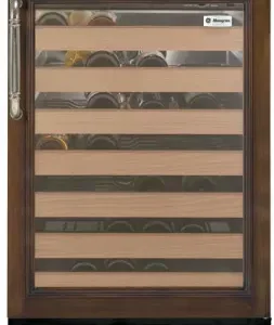 24" Undercounter Wine Reserve, 57 Bottles, 7 Slide-Out Racks, LED Lighting, ADA Compliant.