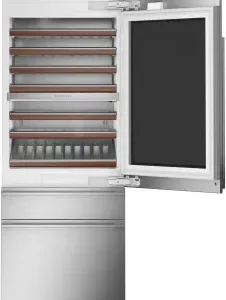 30" Wine Fridge, 106 Bottles, Dual Zones, Convertible Drawer, Ice Maker, Glass Door, Sabbath Mode.